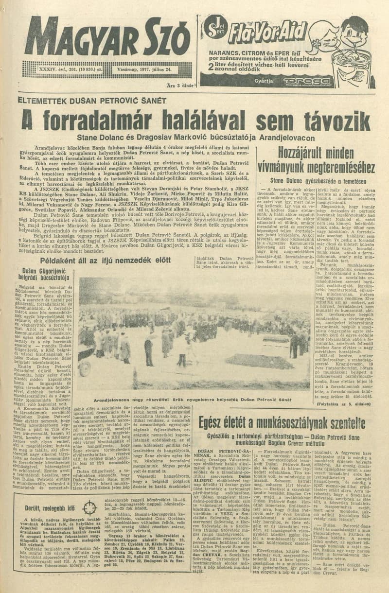 Magyar Szó, 34. évf. 1977. július 24. 201. sz.