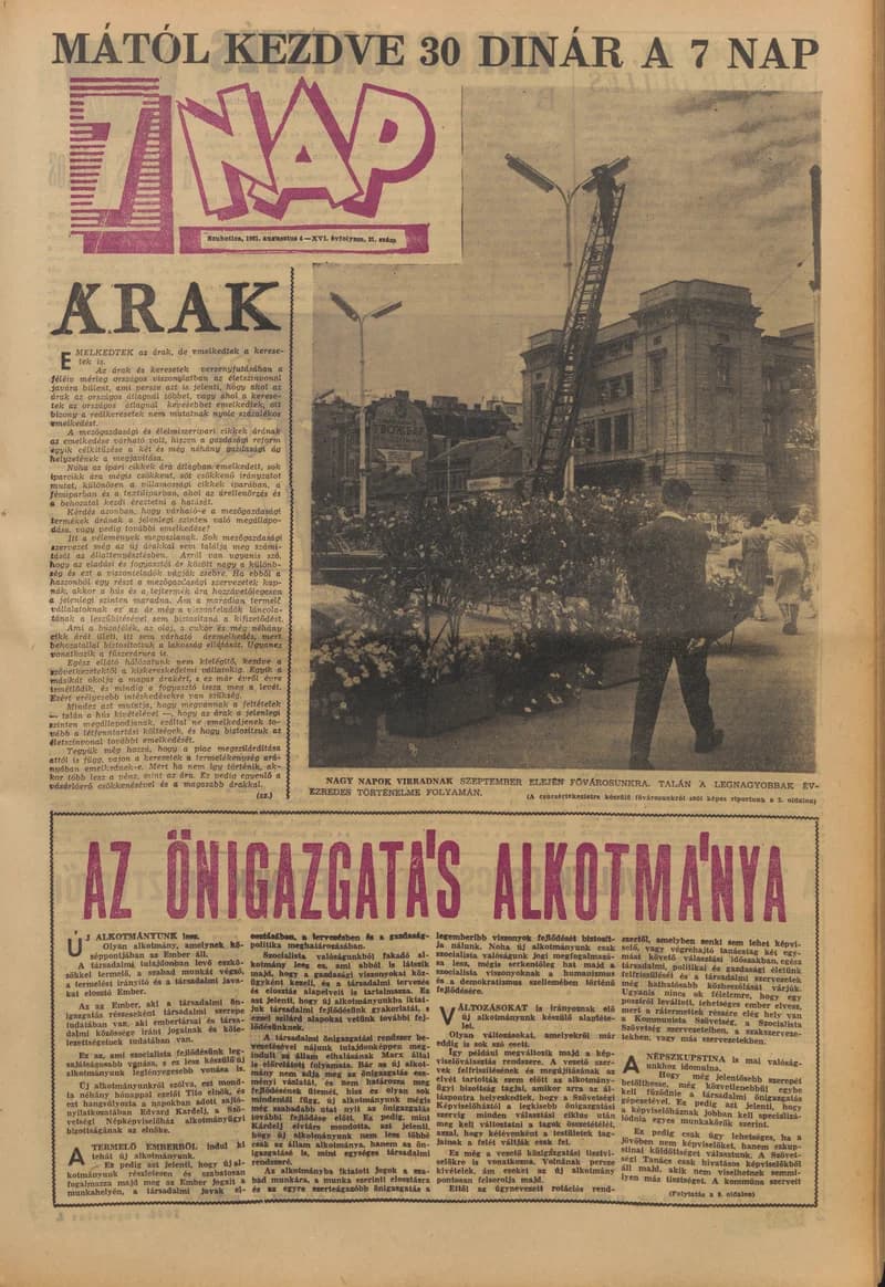 7 Nap, 16. évf. 1961. augusztus 4. 31. sz. 1–20. oldal
