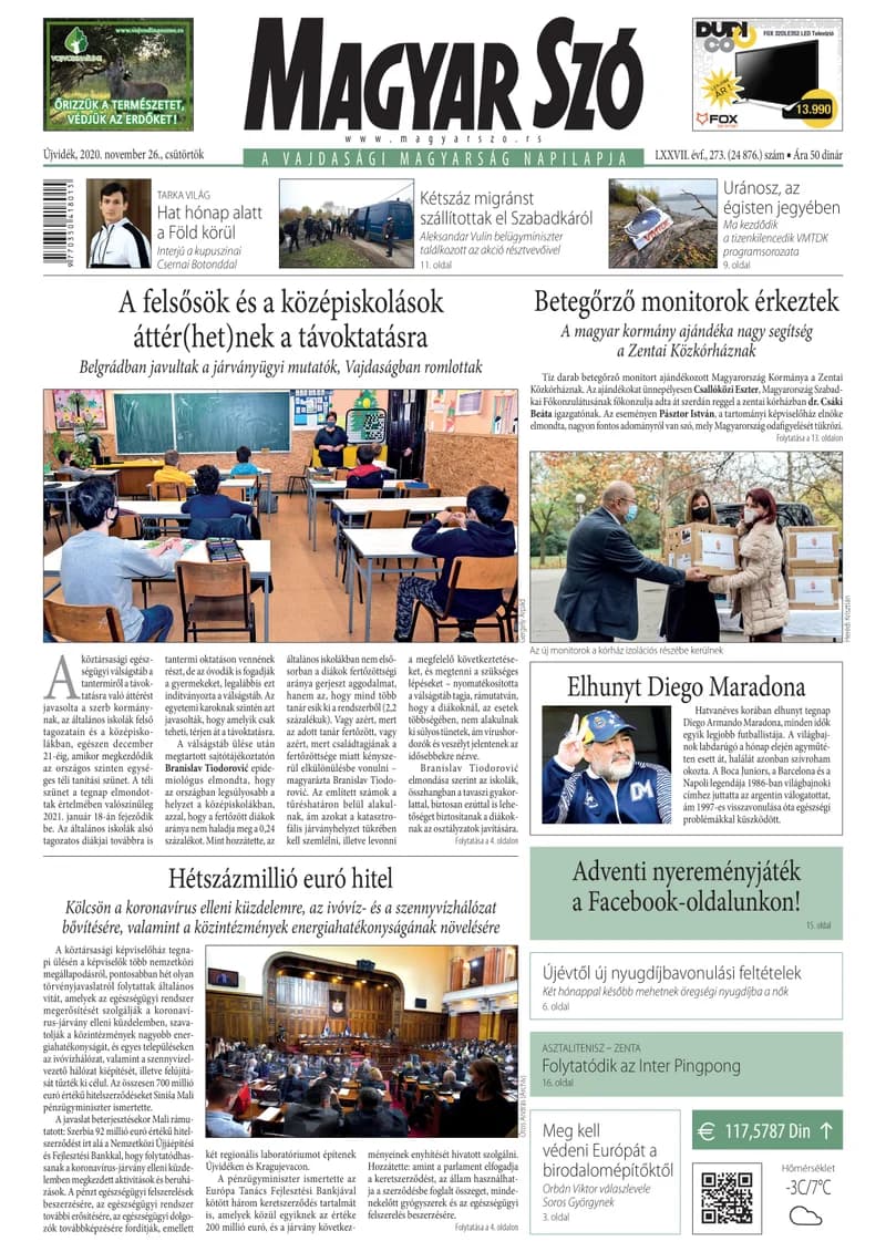 Magyar Szó, 77. évf. 2020. november 26. 273. sz. 1–20. oldal