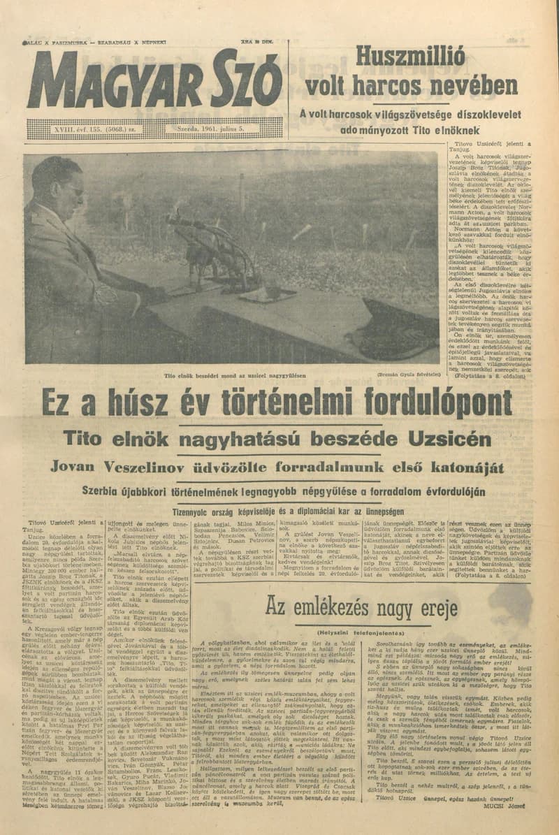 Magyar Szó, 18. évf. 1961. július 5. 155. sz. 1–16. oldal