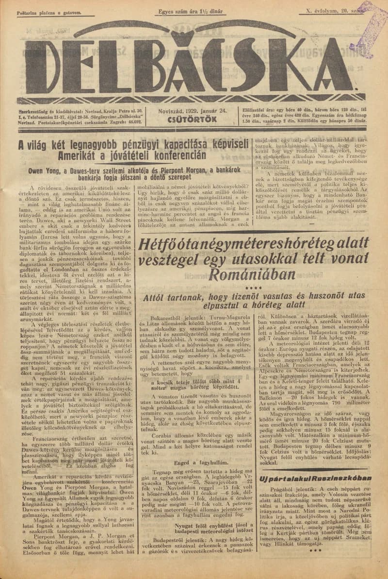 Délbácska, 10. évf. 1929. január 24. 20. sz.