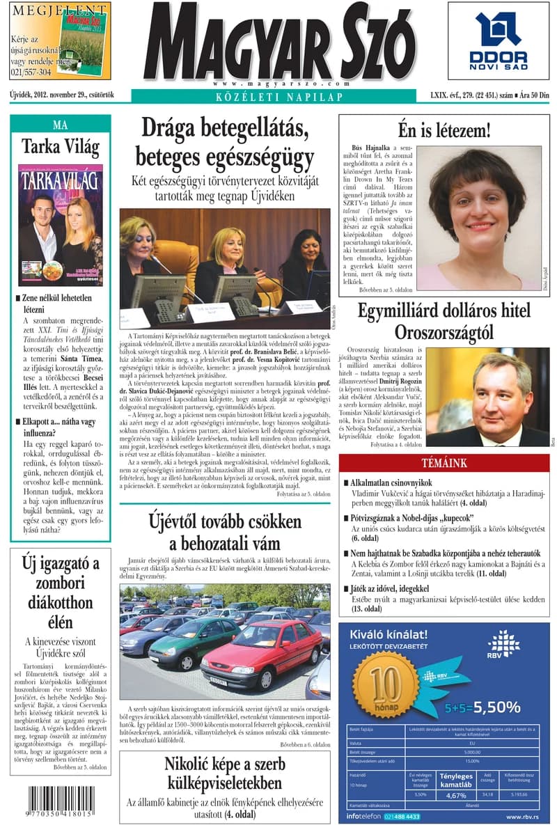 Magyar Szó, 69. évf. 2012. november 29. 279. sz. 1–20. oldal