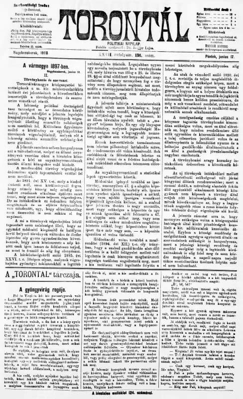 Torontál, 27. évf. 1898. június 17. 136. sz.