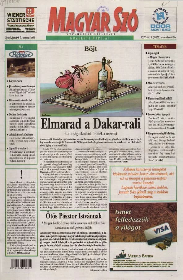 Magyar Szó, 65. évf. 2008. január 5. – 7. 3. sz. 1–28. oldal