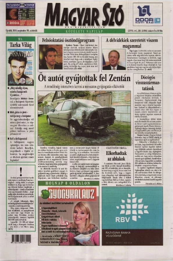 Magyar Szó, 67. évf. 2010. szeptember 30. 228. sz. 1–20. oldal