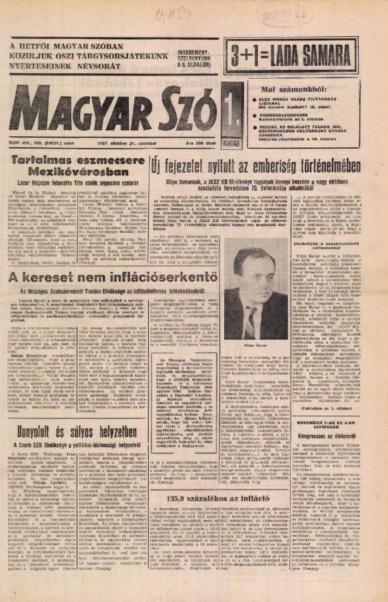 Magyar Szó, 44. évf. 1987. október 31. 300. sz. 1–20. oldal