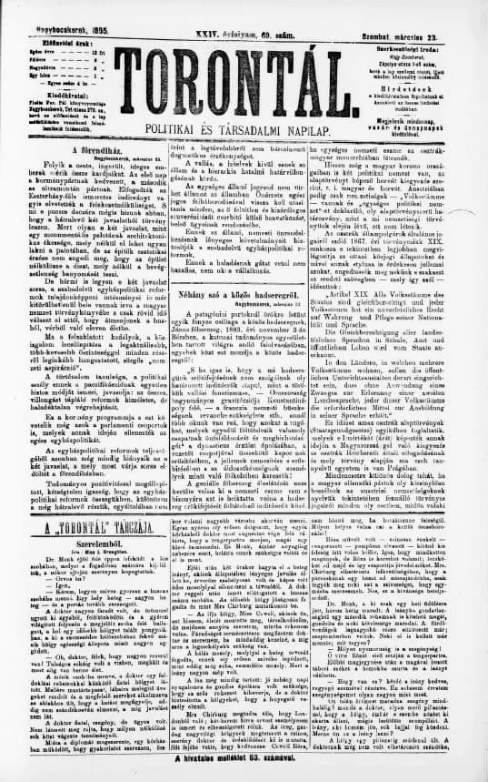 Torontál, 24. évf. 1895. március 23. 69. sz.