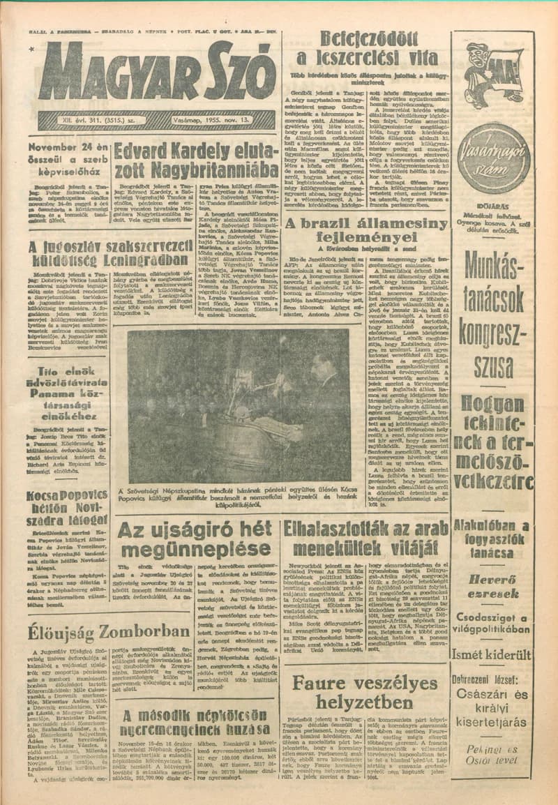 Magyar Szó, 12. évf. 1955. november 13. 311. sz. 1–11. oldal