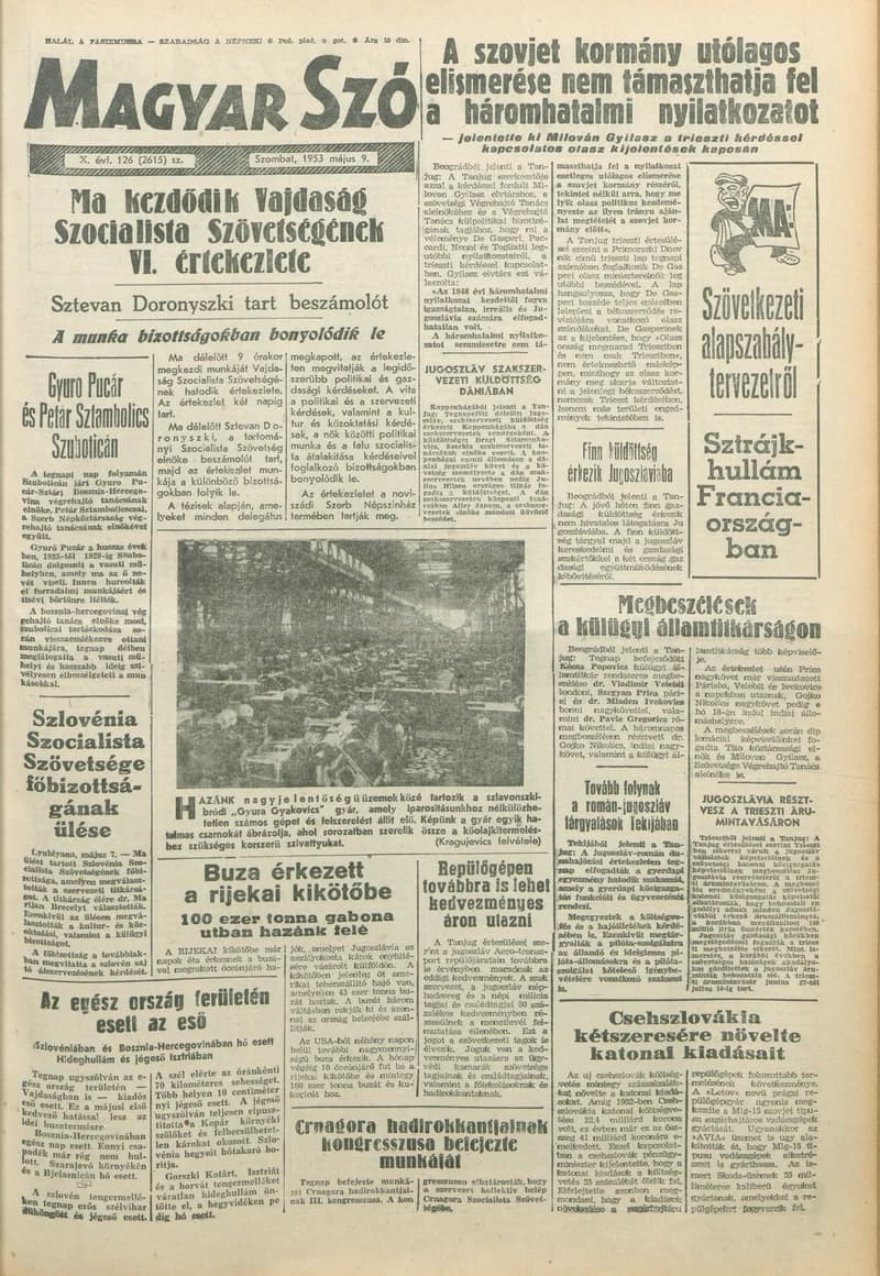 Magyar Szó, 10. évf. 1953. május 9. 126. sz. 1–12. oldal