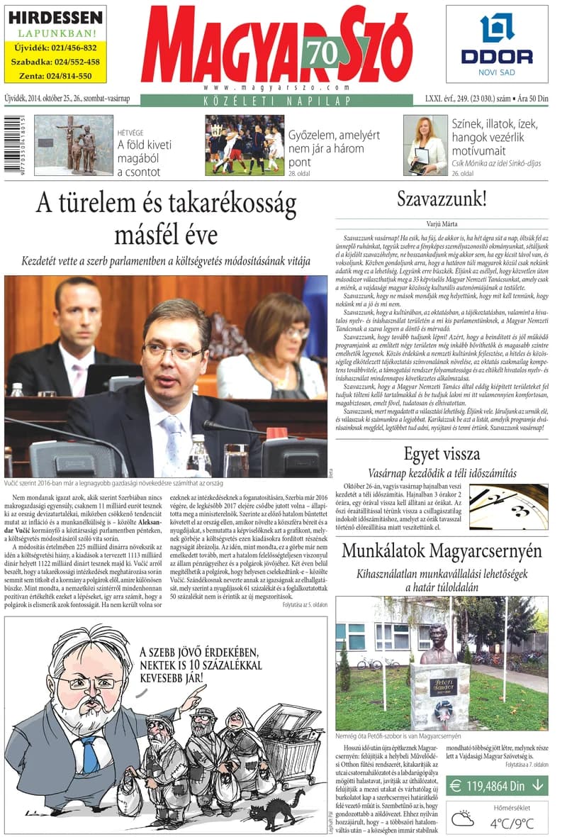 Magyar Szó, 71. évf. 2014. október 25. – 26. 249. sz. 1–32. oldal