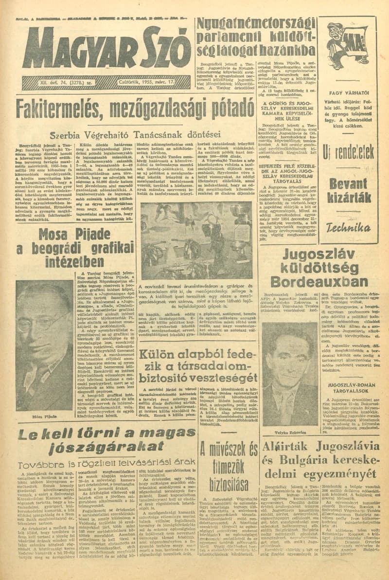 Magyar Szó, 12. évf. 1955. március 17. 74. sz. 1–8. oldal