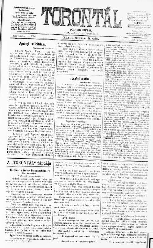 Torontál, 33. évf. 1904. február 29. 48. sz.