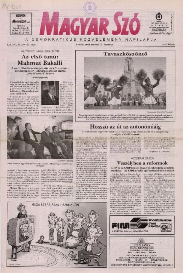 Magyar Szó, 59. évf. 2002. február 17. 39. sz. 1–28. oldal