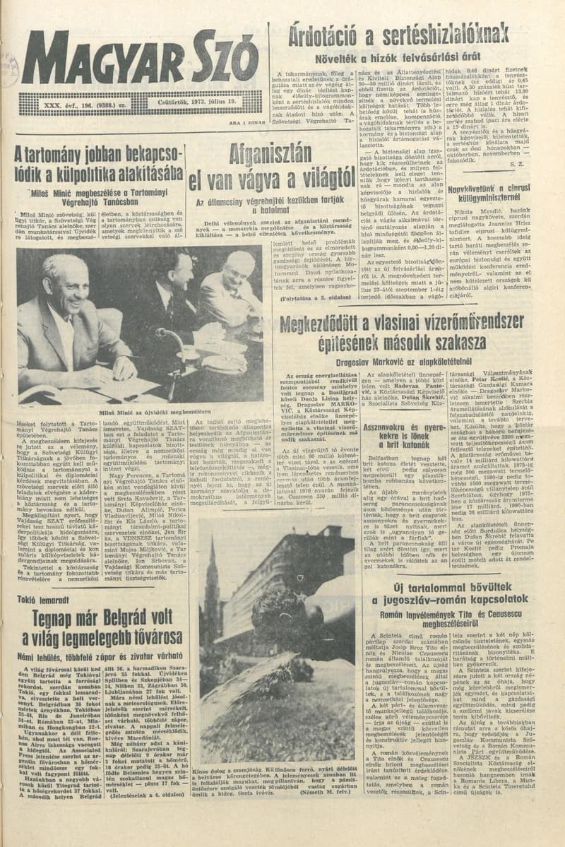 Magyar Szó, 30. évf. 1973. július 19. 196. sz. 1–16. oldal