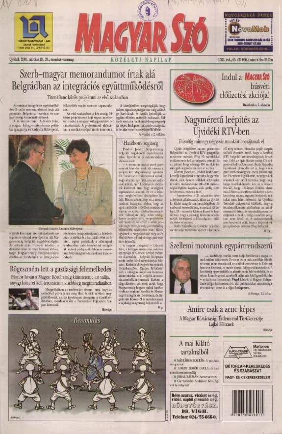 Magyar Szó, 62. évf. 2005. március 19. – 20. 65. sz. 1–24. oldal