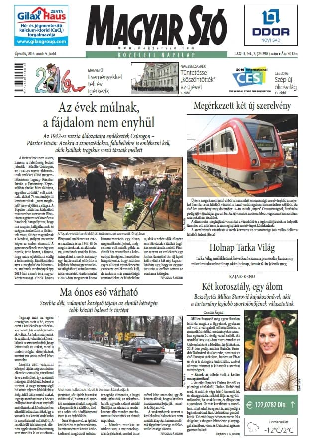 Magyar Szó, 73. évf. 2016. január 5. 2. sz. 1–20. oldal