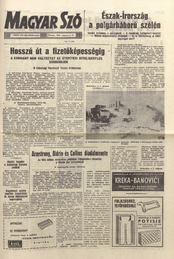 Magyar Szó, 26. évf. 1969. augusztus 15. 224. sz. 1–12. oldal