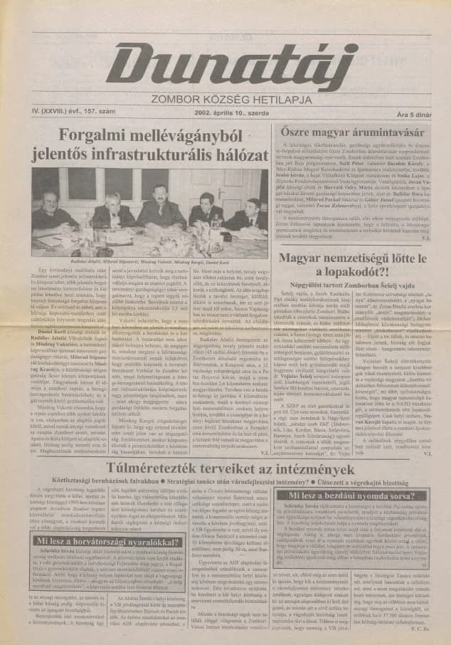 Dunatáj, 4. évf. 2002. április 10. 157. sz.
