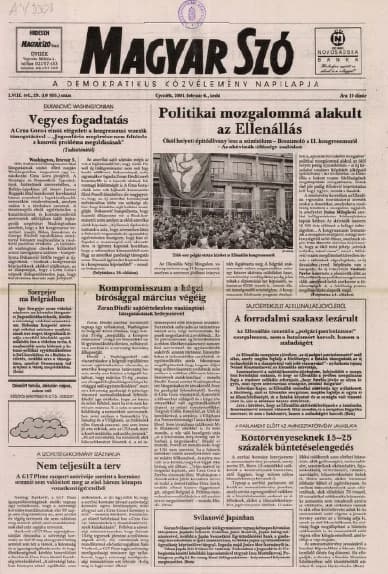 Magyar Szó, 58. évf. 2001. február 6. 29. sz. 1–16. oldal