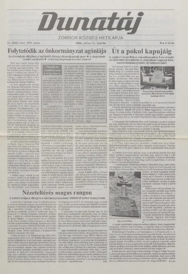 Dunatáj, 6. évf. 2004. július 14. 275. sz.
