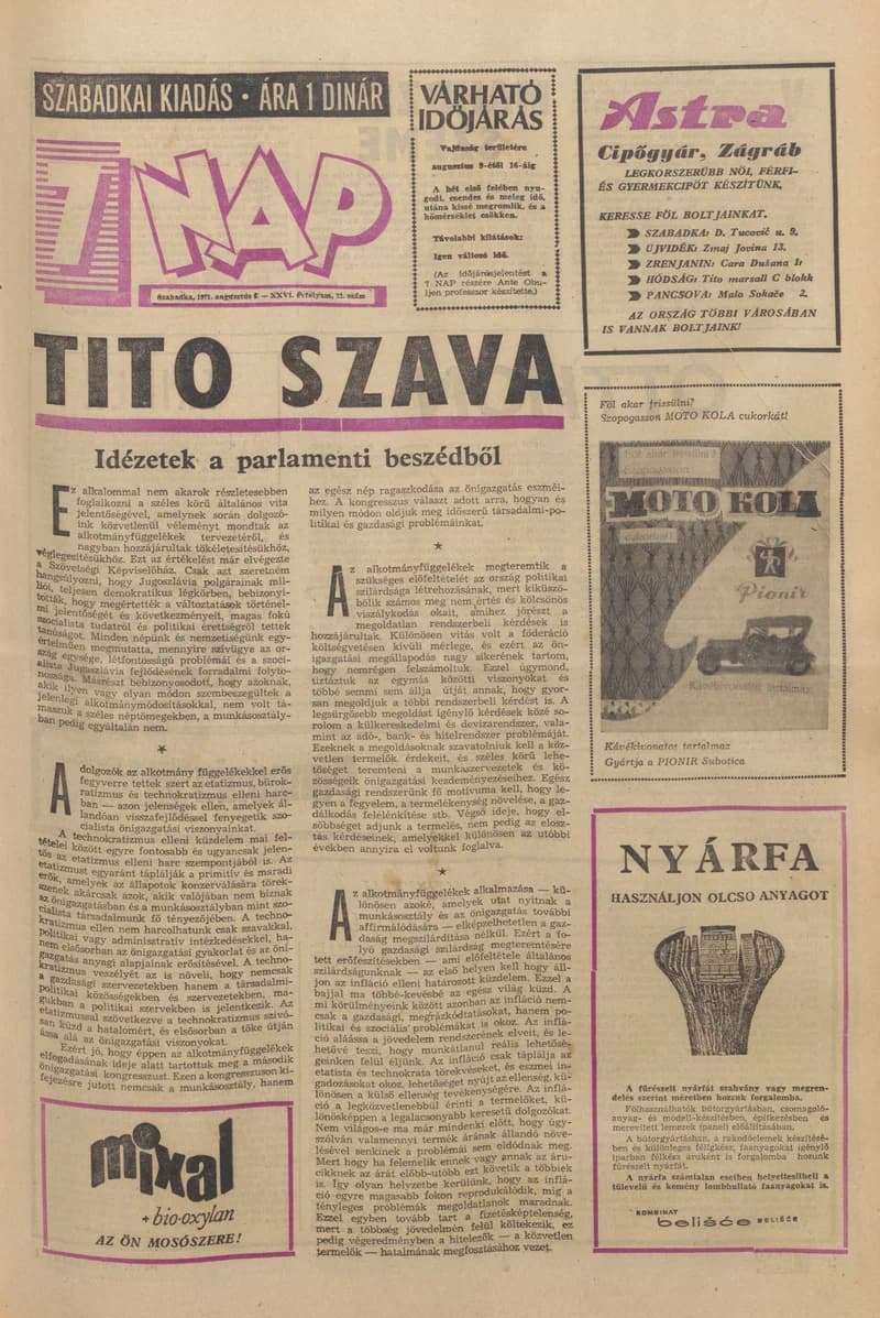 7 Nap, 26. évf. 1971. augusztus 6. 33. sz. 1–28. oldal