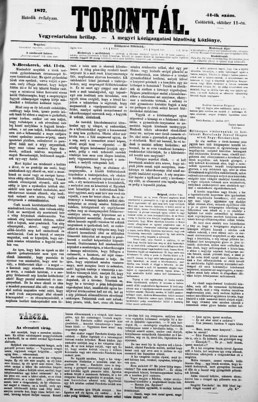 Torontál, 6. évf. 1877. október 11. 41. sz.