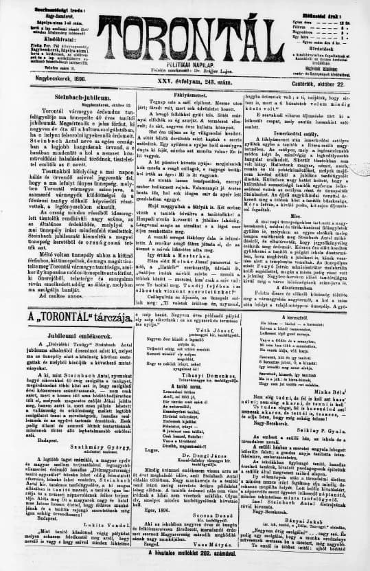 Torontál, 25. évf. 1896. október 22. 243. sz.