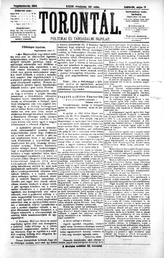 Torontál, 23. évf. 1894. május 17. 112. sz.
