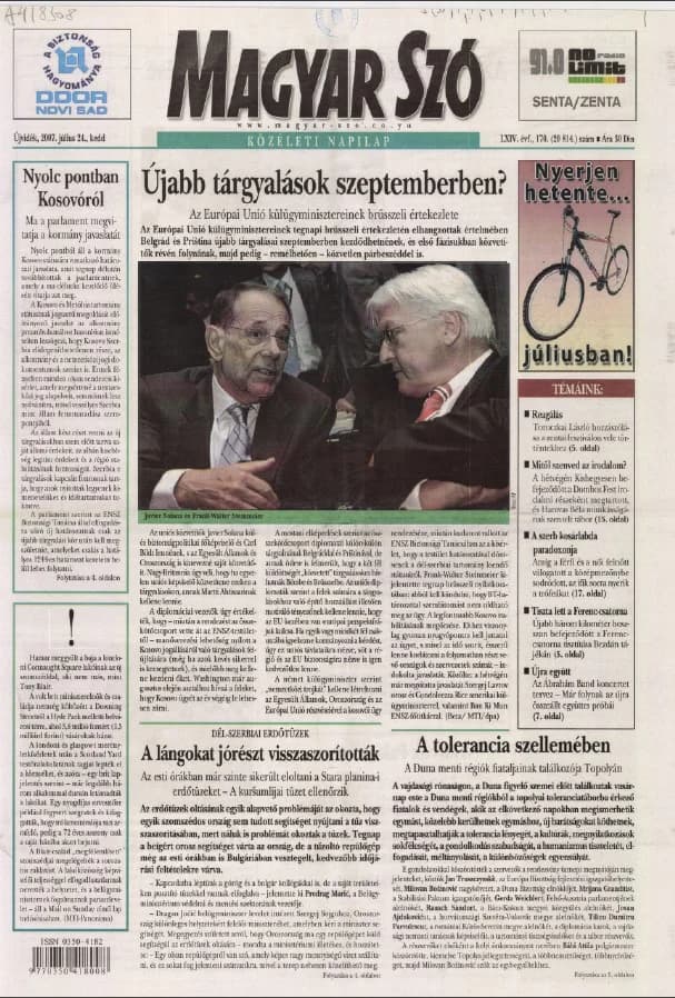 Magyar Szó, 64. évf. 2007. július 24. 170. sz. 1–20. oldal