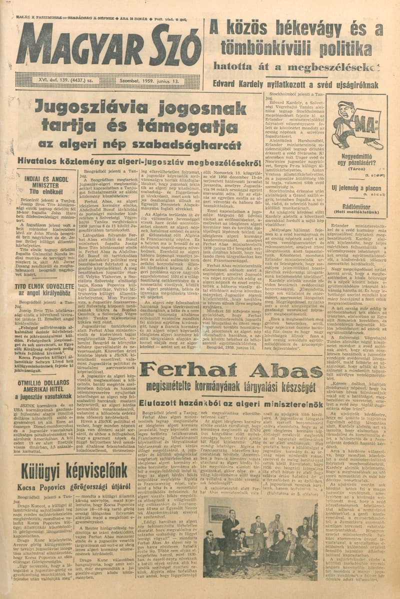 Magyar Szó, 16. évf. 1959. június 13. 139. sz. 1–24. oldal