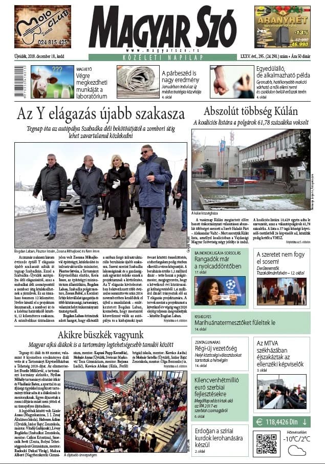 Magyar Szó, 75. évf. 2018. december 18. 295. sz. 1–20. oldal