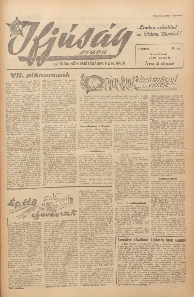 Ifjúság Szava, 5. évf. 1949. június 11. 196. sz.