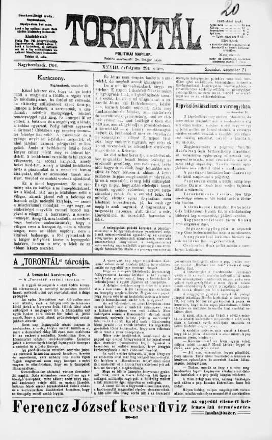 Torontál, 33. évf. 1904. december 24. 294. sz.