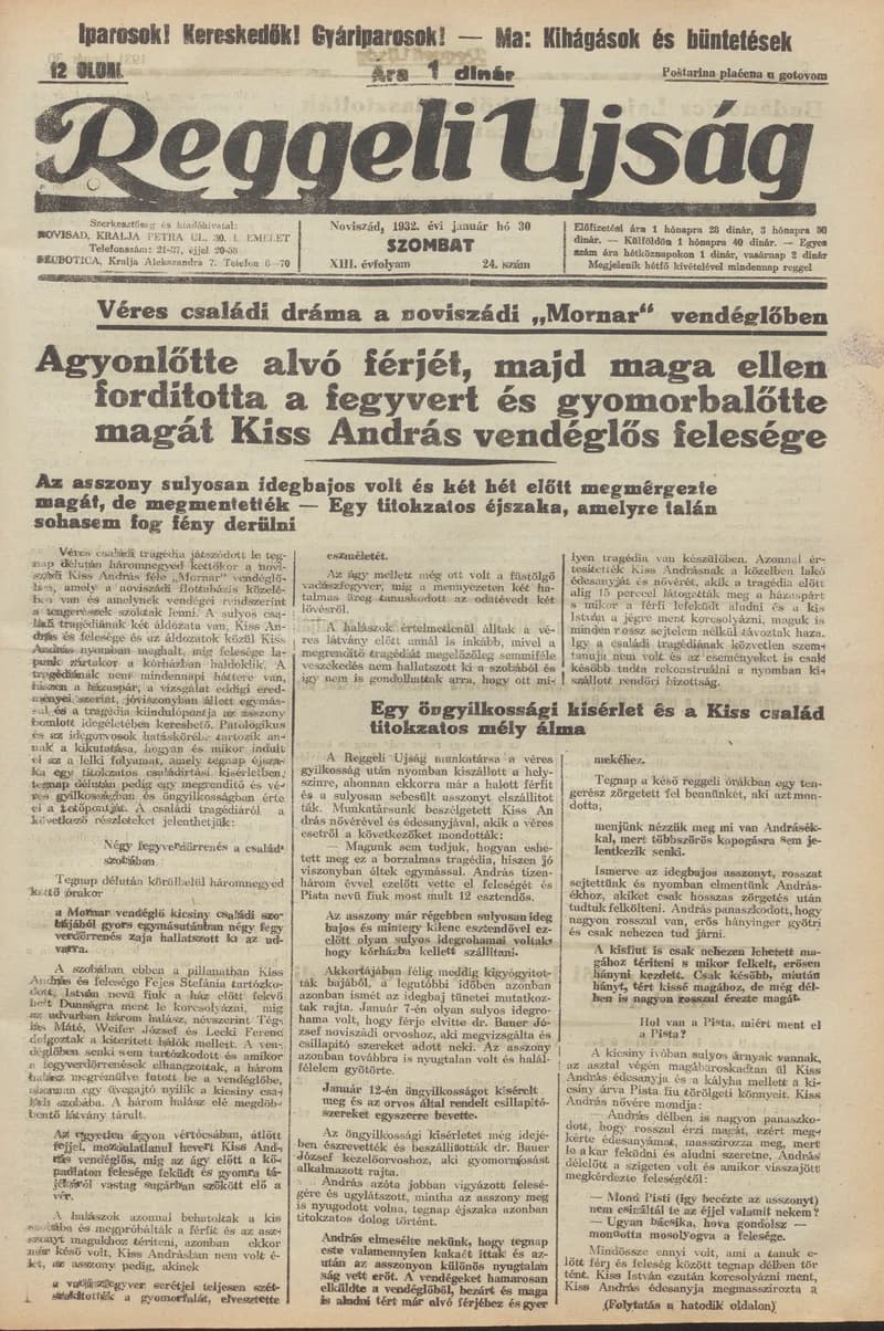 Reggeli Újság, 13. évf. 1932. január 30. 24. sz.