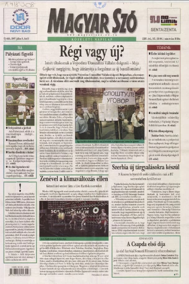 Magyar Szó, 64. évf. 2007. július 9. 157. sz. 1–12. oldal