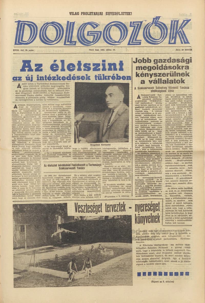 Dolgozók, 19. évf. 1965. július 16. 28. sz.