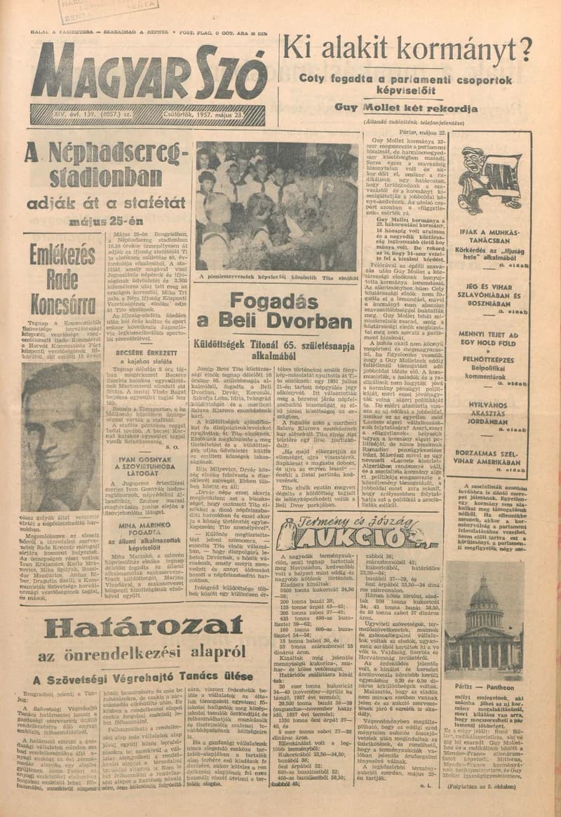 Magyar Szó, 14. évf. 1957. május 23. 139. sz. 1–8. oldal