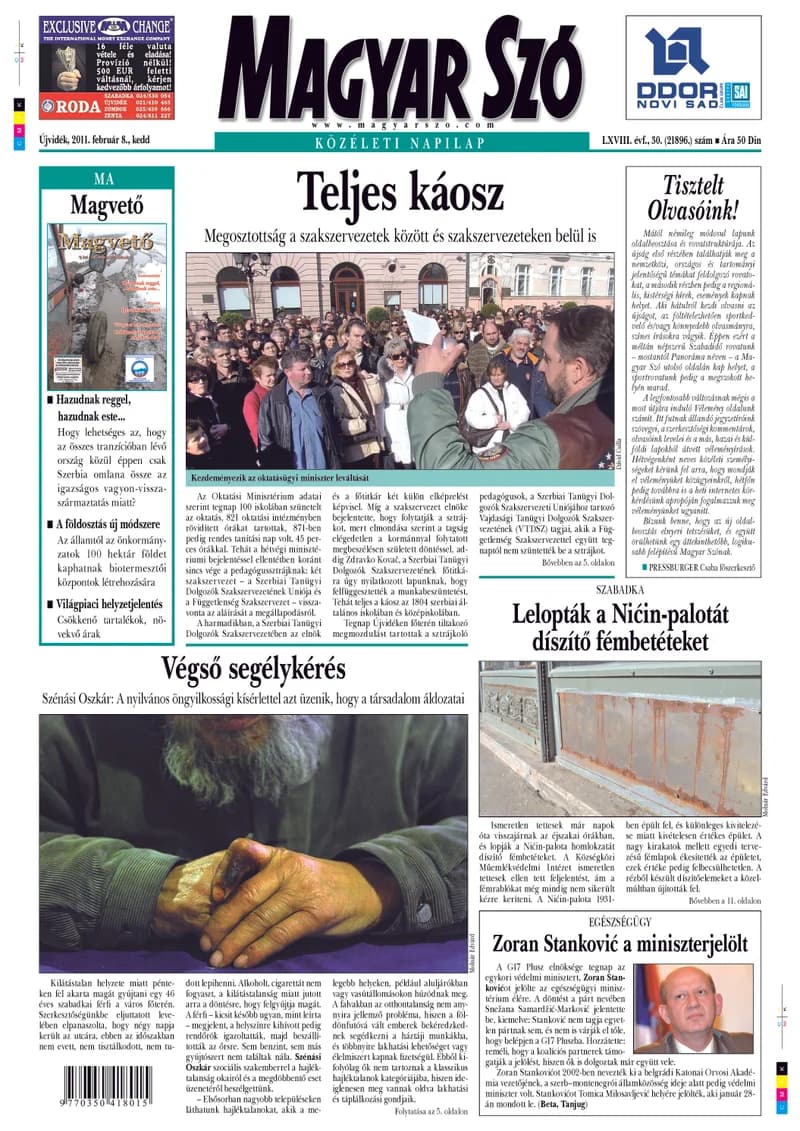 Magyar Szó, 68. évf. 2011. február 8. 30. sz. 1–20. oldal