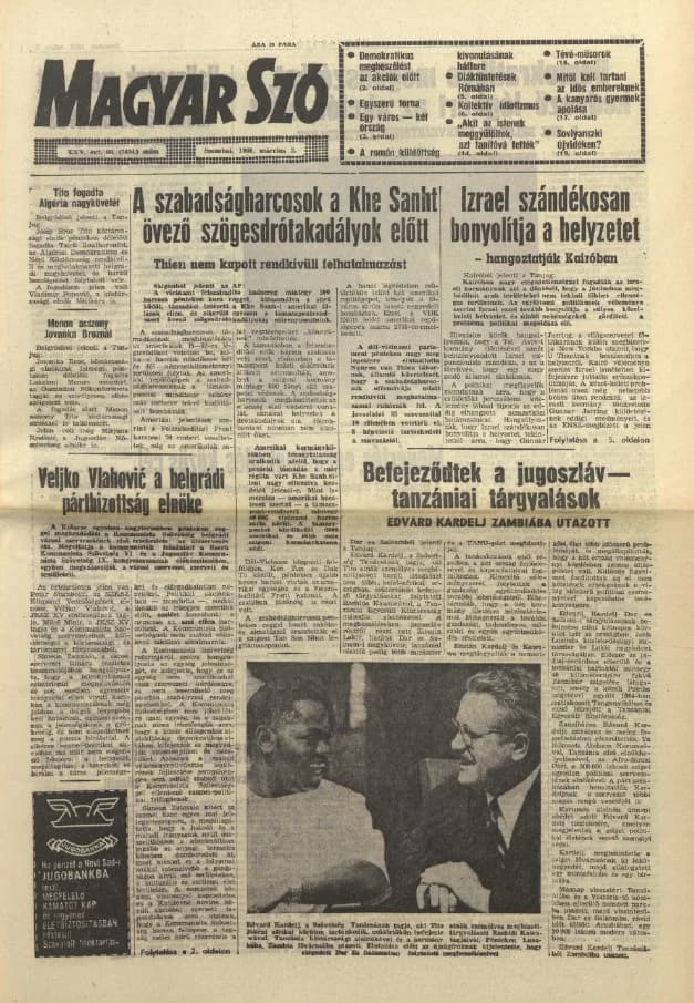 Magyar Szó, 25. évf. 1968. március 2. 60. sz. 1–20. oldal