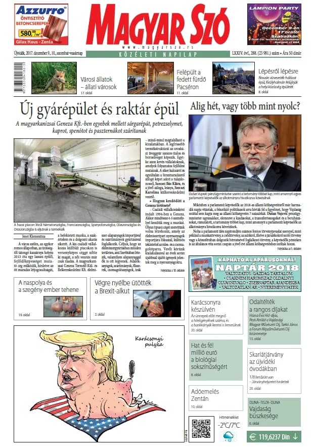 Magyar Szó, 74. évf. 2017. december 9. – 10. 288. sz. 1–32. oldal