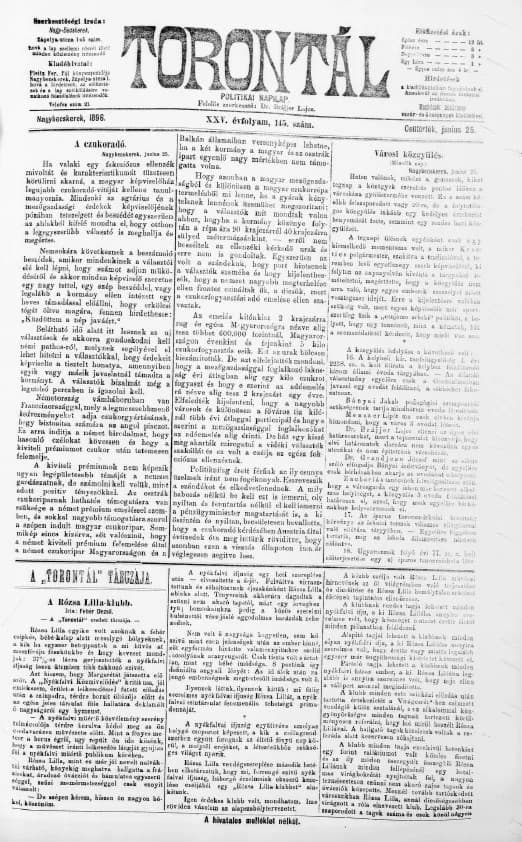 Torontál, 25. évf. 1896. június 25. 145. sz.