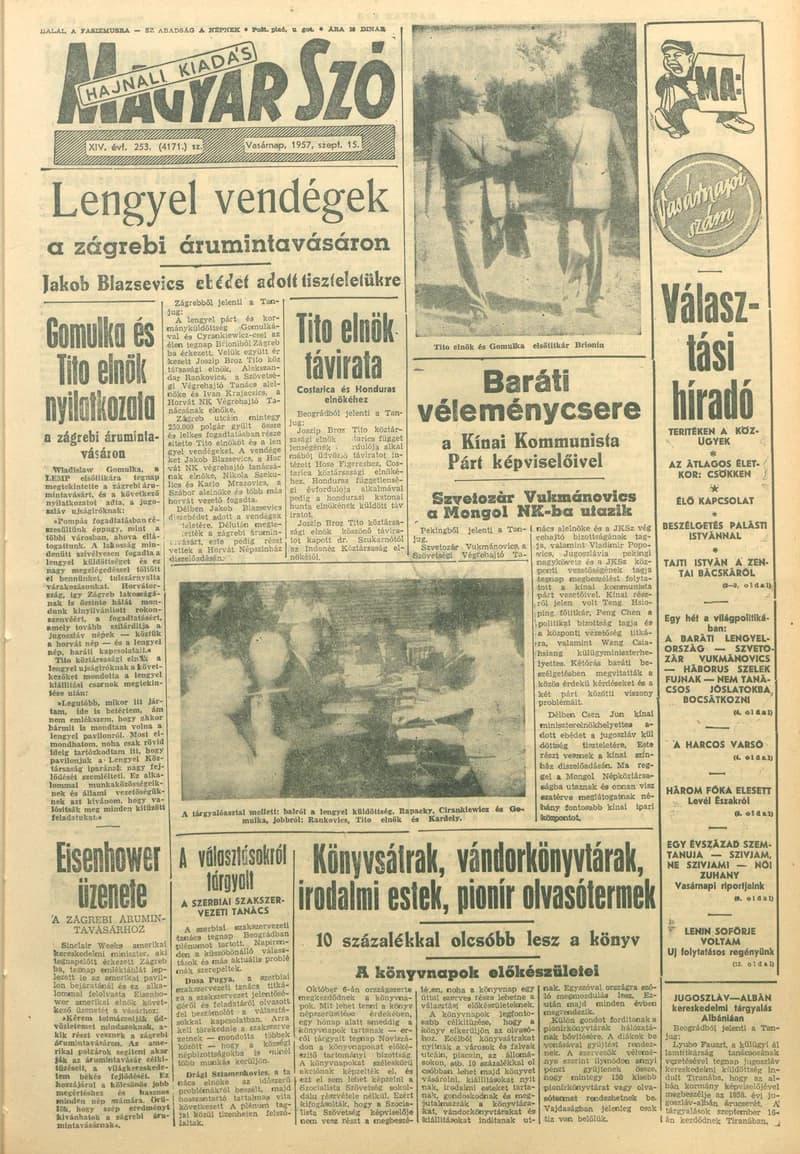 Magyar Szó, 14. évf. 1957. szeptember 15. 253. sz. 1–22. oldal