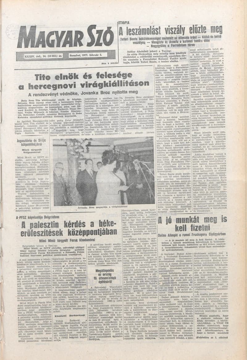 Magyar Szó, 34. évf. 1977. február 5. 34. sz.