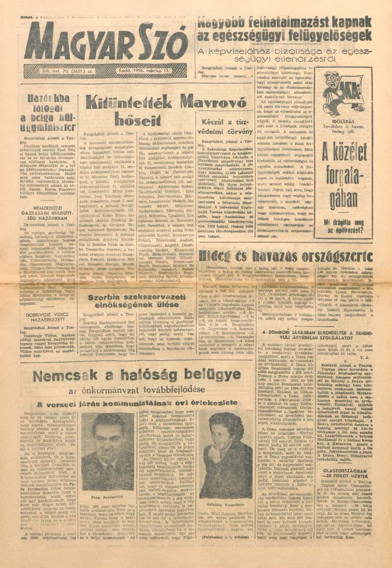 Magyar Szó, 13. évf. 1956. március 13. 70. sz. 1–8. oldal