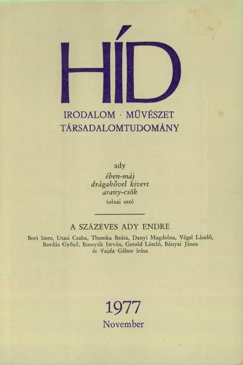 Híd, 41. évf. 1977. november. 11. sz. 1321–1456. oldal