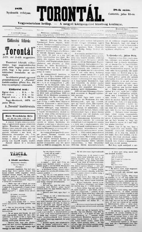 Torontál, 8. évf. 1879. július 10. 28. sz.