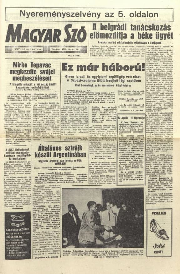 Magyar Szó, 26. évf. 1969. június 28. 175. sz. 1–16. oldal