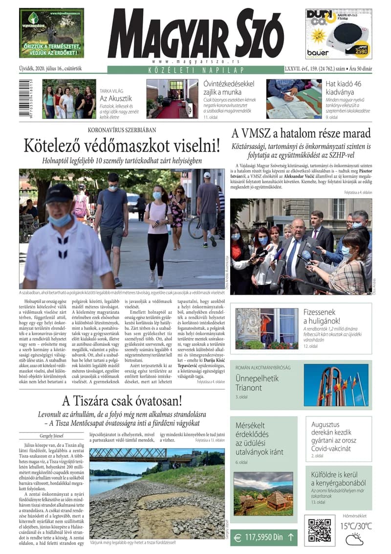 Magyar Szó, 77. évf. 2020. július 16. 159. sz. 1–20. oldal
