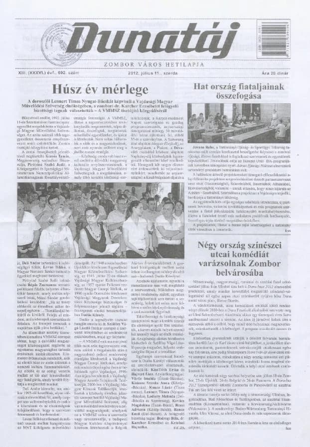 Dunatáj, 14. évf. 2012. július 11. 692. sz.