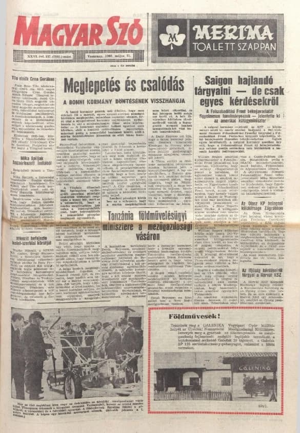 Magyar Szó, 26. évf. 1969. május 11. 127. sz.